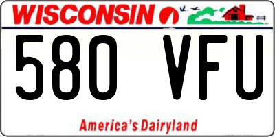 WI license plate 580VFU