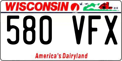 WI license plate 580VFX