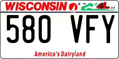WI license plate 580VFY