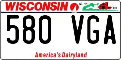 WI license plate 580VGA