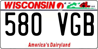 WI license plate 580VGB