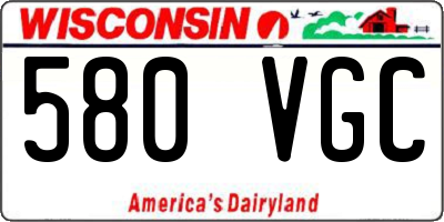 WI license plate 580VGC