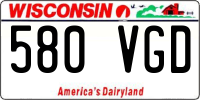 WI license plate 580VGD
