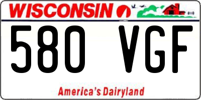 WI license plate 580VGF