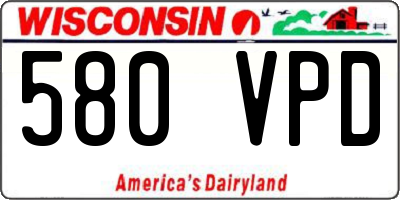 WI license plate 580VPD
