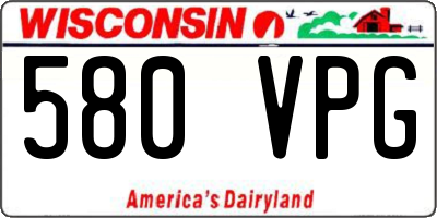 WI license plate 580VPG