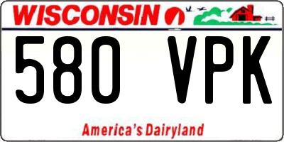 WI license plate 580VPK