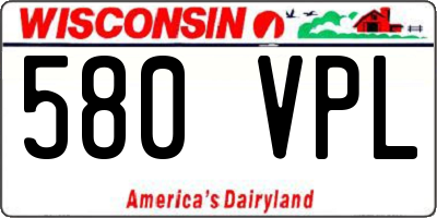 WI license plate 580VPL