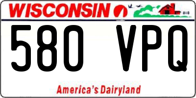 WI license plate 580VPQ