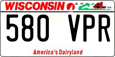 WI license plate 580VPR