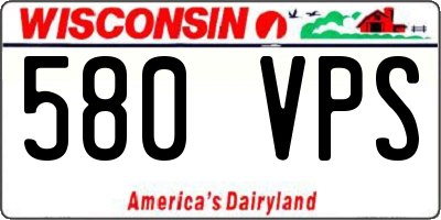 WI license plate 580VPS