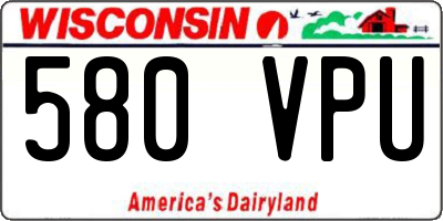 WI license plate 580VPU