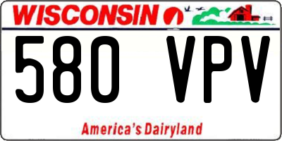 WI license plate 580VPV