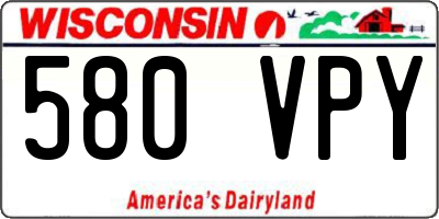 WI license plate 580VPY