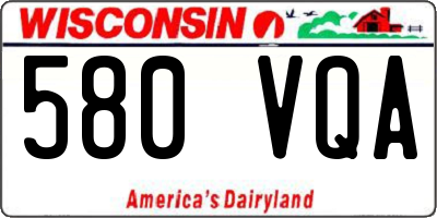 WI license plate 580VQA