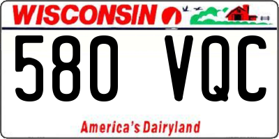 WI license plate 580VQC