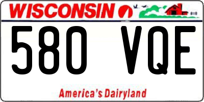 WI license plate 580VQE
