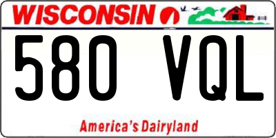 WI license plate 580VQL