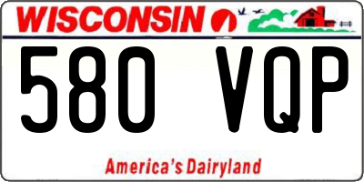 WI license plate 580VQP