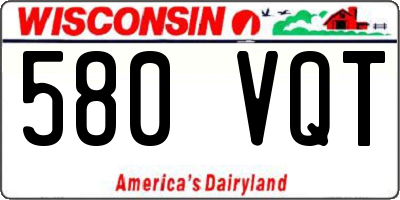 WI license plate 580VQT