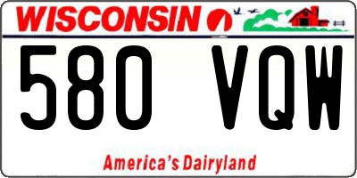 WI license plate 580VQW