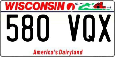 WI license plate 580VQX