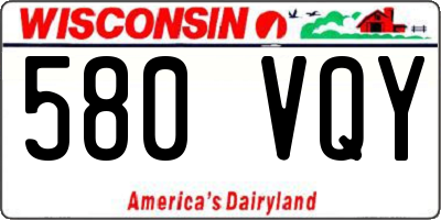 WI license plate 580VQY