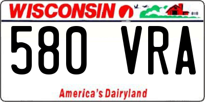 WI license plate 580VRA