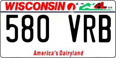 WI license plate 580VRB