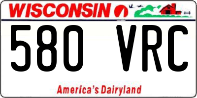 WI license plate 580VRC
