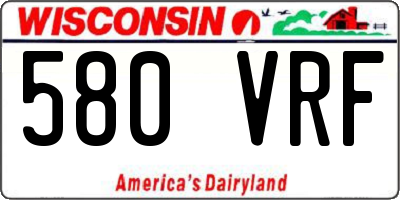 WI license plate 580VRF