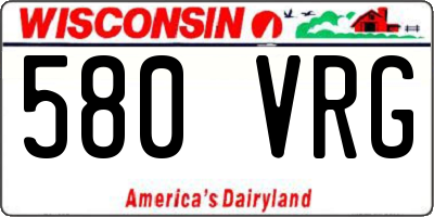 WI license plate 580VRG