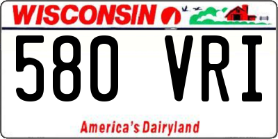 WI license plate 580VRI
