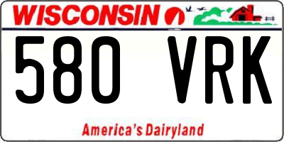 WI license plate 580VRK