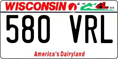 WI license plate 580VRL