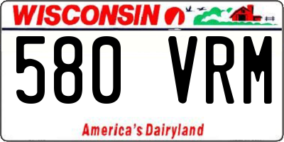 WI license plate 580VRM