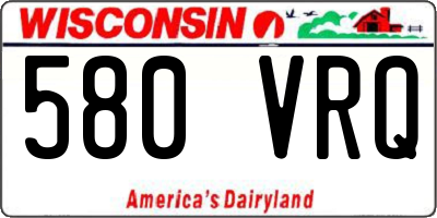 WI license plate 580VRQ