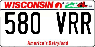 WI license plate 580VRR