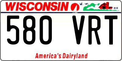 WI license plate 580VRT
