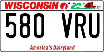 WI license plate 580VRU