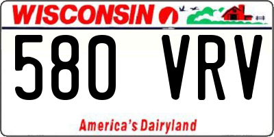 WI license plate 580VRV