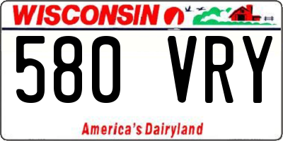 WI license plate 580VRY