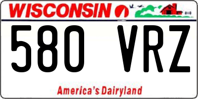 WI license plate 580VRZ