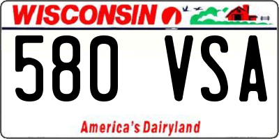 WI license plate 580VSA