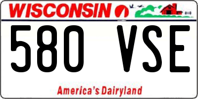 WI license plate 580VSE