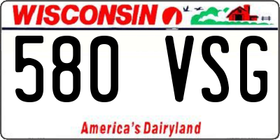 WI license plate 580VSG