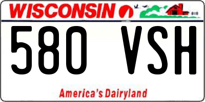WI license plate 580VSH
