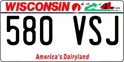 WI license plate 580VSJ