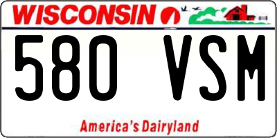 WI license plate 580VSM