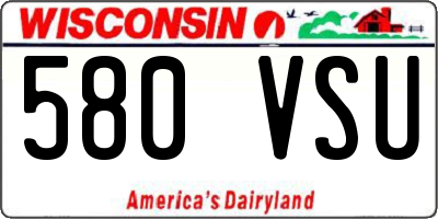 WI license plate 580VSU